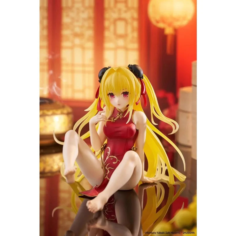 In Stock Original TAITO Desktop Cute To LOVEru Darkness Konjiki No Yami Chinese Dress Ver. Action Figure Model Decoration Gift