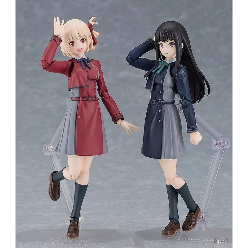 Max Factory Genuine Figma Series Lycoris Recoil Anime Model Toys 615  Nishikigi Chisato 616 Inoue Takina Finished Model Toys