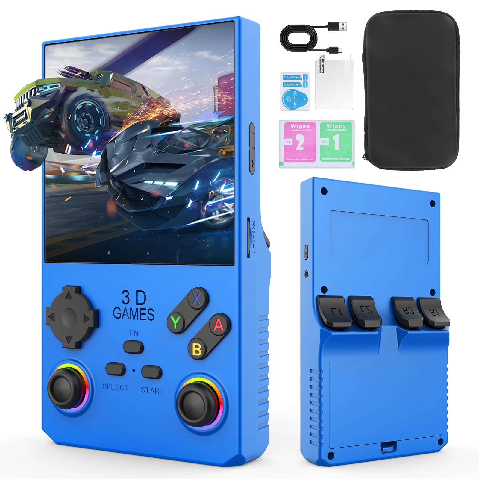 V40 MAX Handheld Game Console 4'' IPS Screen 4000mah Battery Joystick RGB lighting Effect 256GB with more than 40000 games