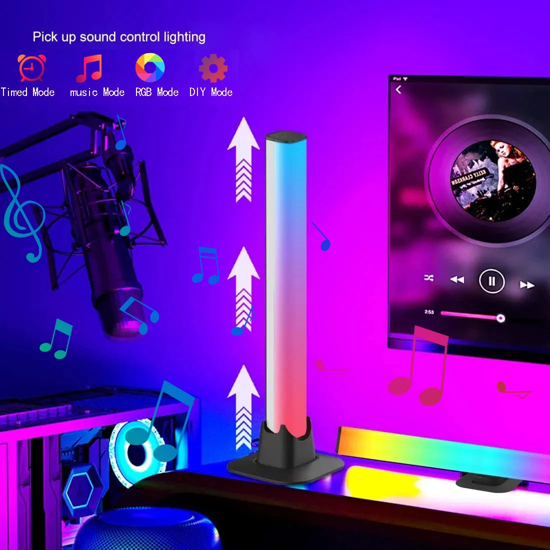 Desktop RGB Computer Monitor Light Bar Music Rhythm LED Holiday Atmosphere Decoration LIght E-sports TV Background Wall Lighting