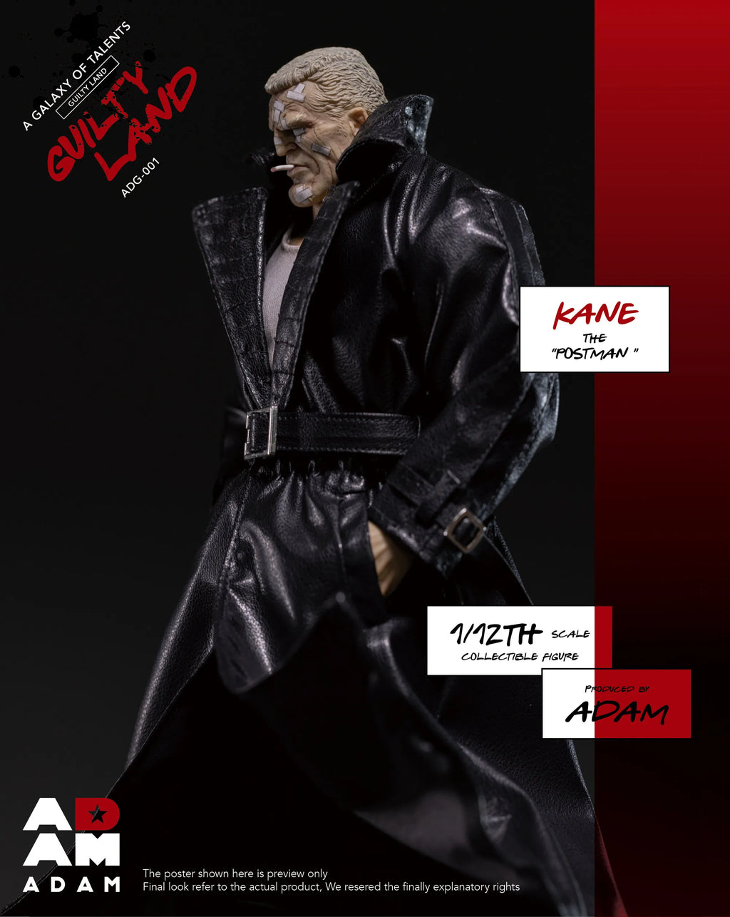 New Stock ADAM-ADG-001 1/12 Scale The Postman Strong Kane Male Soldier Full Set For 6inchs Action Figure Model Toys Gifts
