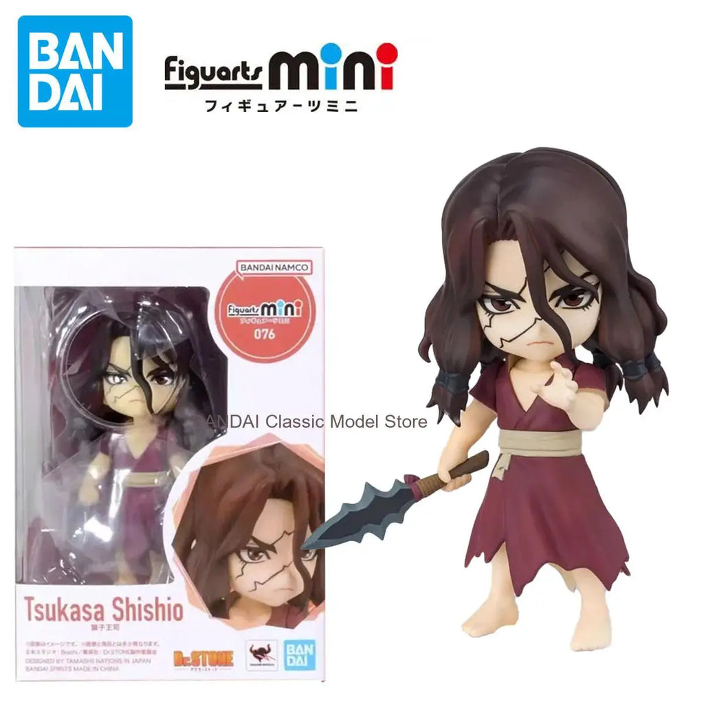 Bandai Original Figuarts MINI Tsukasa Shishio Q Version Assembly Model kit Action Figure Toys For Kids Collectibles Gift
