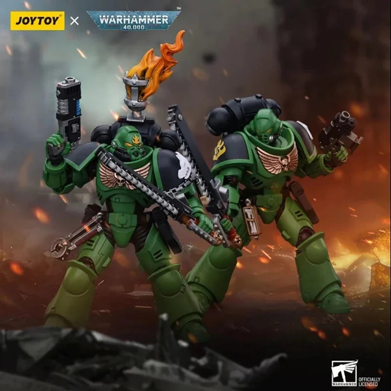 JOYTOY Warhammer 40K 1/18 Salamanders Intercessors Brother Haecule Sergeant Tsek'gan 12.1cm Soldier Action Figure Model Toy Gift