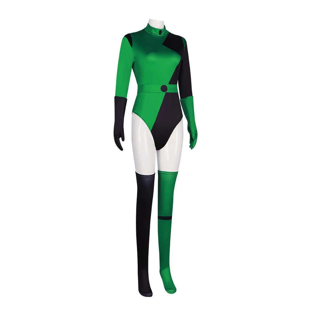 Anime Shego Cosplay Costume Sexy Jumpsuit For Women Zentai Bodysuit Gloves Socks Suit Halloween Carnival Party Clothing