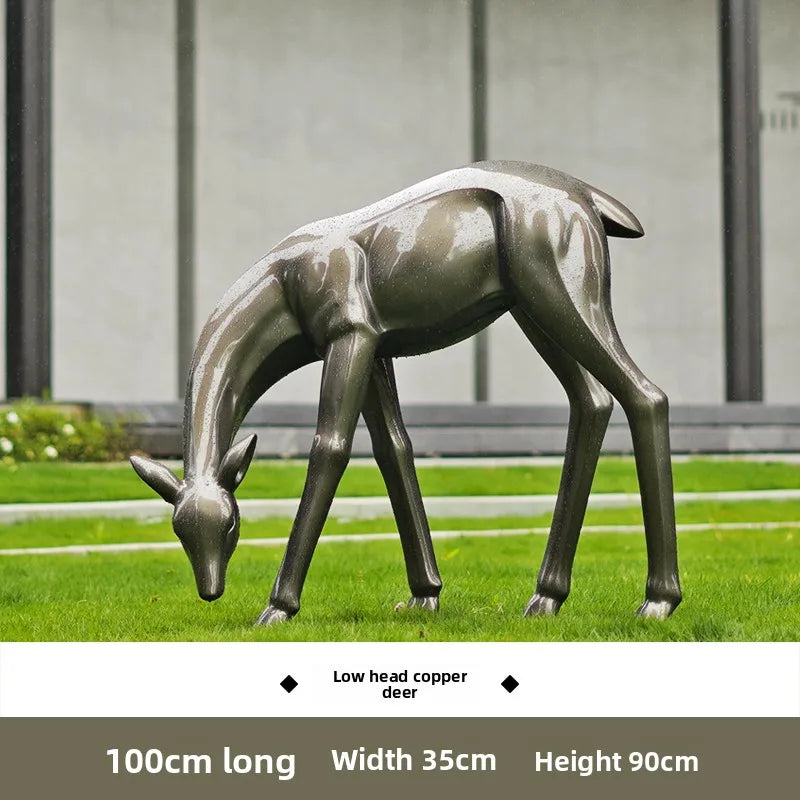 Outdoor abstract sika deer lawn decorative sculpture landscaping