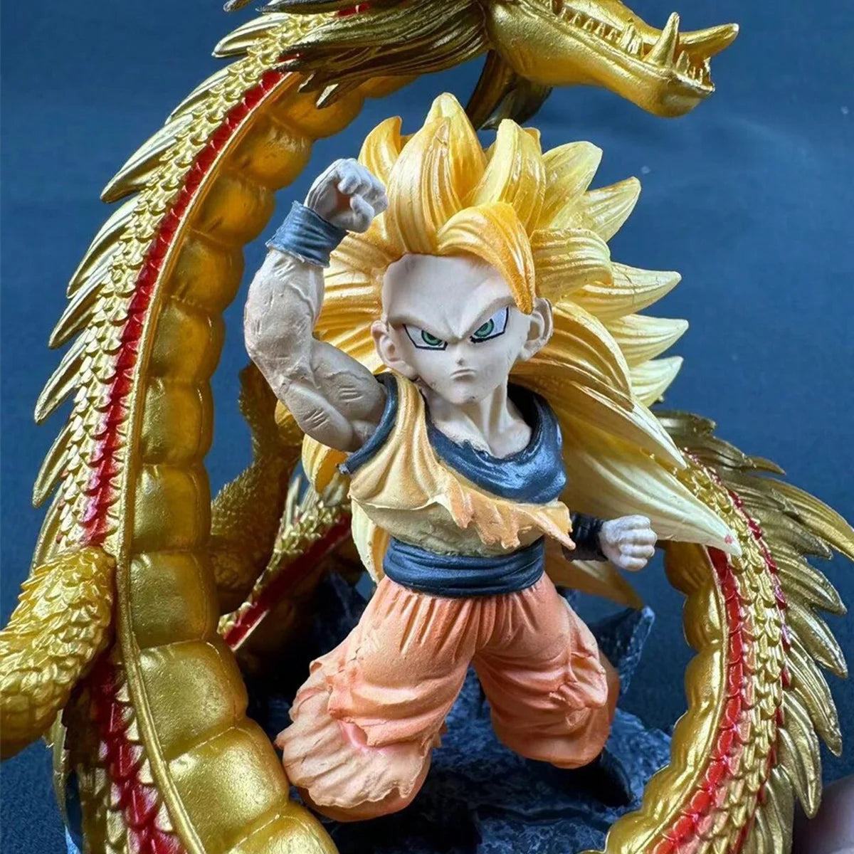 Q версия Dragon Ball Z фигурка SSJ3 Goku екшън фигурки Dragon Fist Explosion 14CM PVC GK статуя колекционерски модели играчки