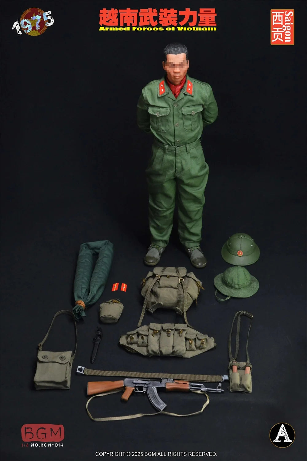 1/6th BGMTOYS BGM-014 BGM-014A/B Asia Vietnam Soldier Doll Dress Uniform Weapons No Body No Head For 12" Figure Doll Collect
