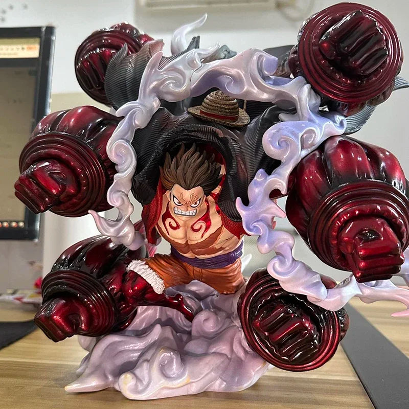 29cm Luffy Figure One Piece Anime Figurine Gear 4 Monkey D Luffy Action Figures Sky Painting Statue Pvc Collection Model Kid Toy