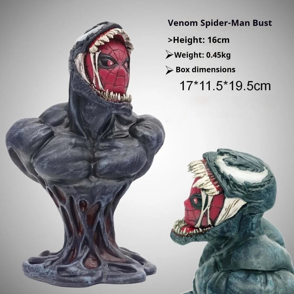 15cm Spider Man Venom Half Body Figure Resin Venom Let There Be Carnage Trendy Play Handmade Ornament