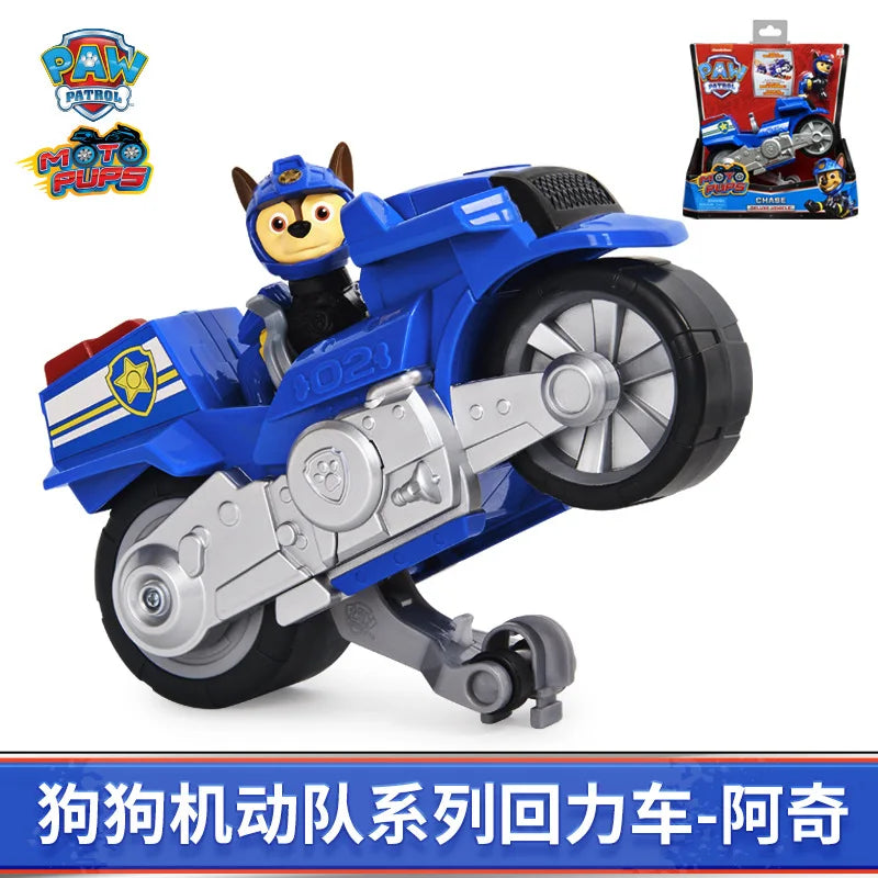 Hot Original Paw Patrol Pull-Back Motorcycle Toys Action Figures Paw Patrol Rescue Vehicle Set Kids Children Toys Birthday Gifts
