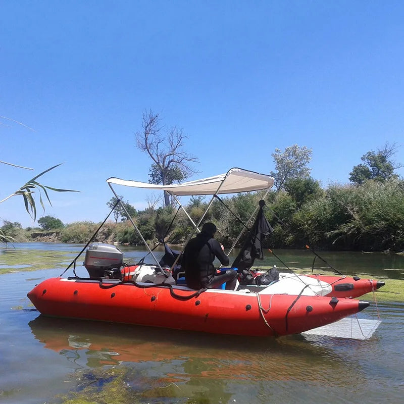 2024 Hot Selling 6-Person Racing Inflatable Aluminum Boat High-Speed Catamaran Thunder Boat Cat Rubber 410cm Kayak for Sale