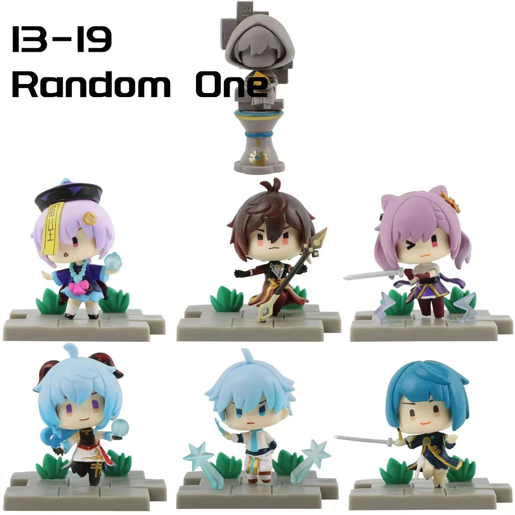 Anime Genshin Impact Kawaii Figure Paimon Amber Klee Kelly Action Figure Cute Game Figurine Model Kid Toys Children's Day Gifts