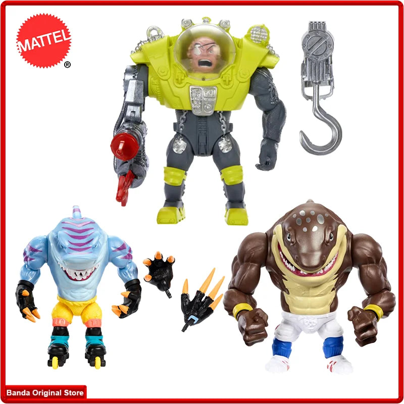 Spot Sale100% en Stock, Figura Original de Anime de Mattel Street Sharks, Dr. Piranoid, Streex, Big Slammu, 30.º Aniversarioin S