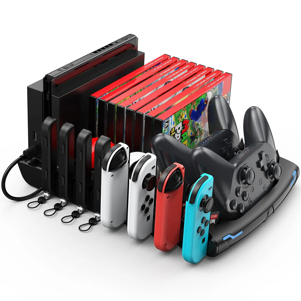 innoAura Switch Controller & J-Cons Charger, Organizer Station, Switch Storage for Games, TV Dock, Compatible with NS & OLED