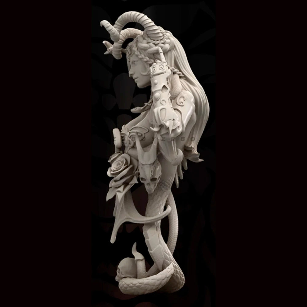 1/10 Love & HATE, Horned Magic Girl, Sexy girl, Resin Model figure Bust, GK, Fantasy genre, Unassembled and unpainted kit