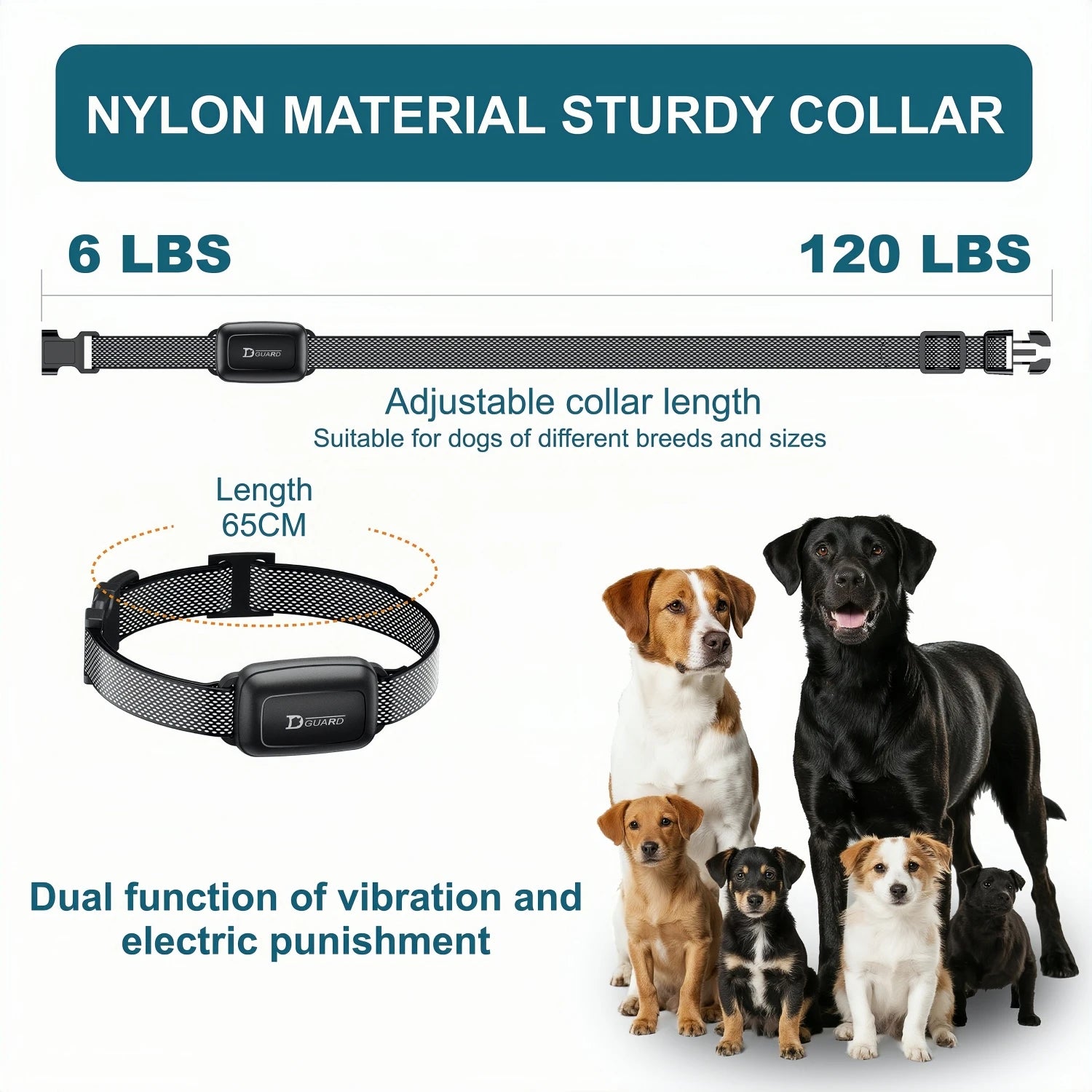 YHLC Elektrisches Hundeerziehungshalsband mit abnehmbarem, wiederaufladbarem Antibell-Halsband mit Schock-Vibrationsfunktion für alle Hunde