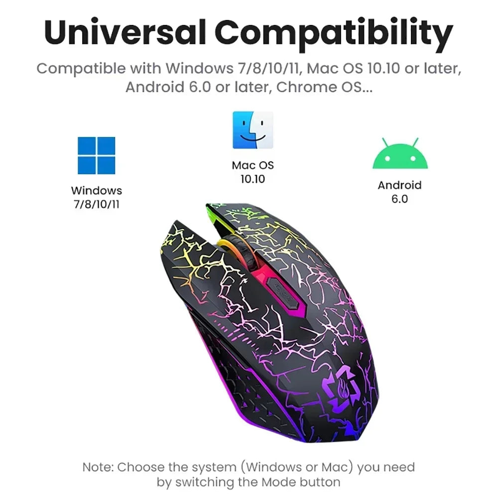 RGB-Farbe 2,4G Drahtlose Maus Bluetooth 5.2 Maus Dual Modus Gaming Maus Wiederaufladbare Stille Mäuse Für PC Laptop Tablet MacBook