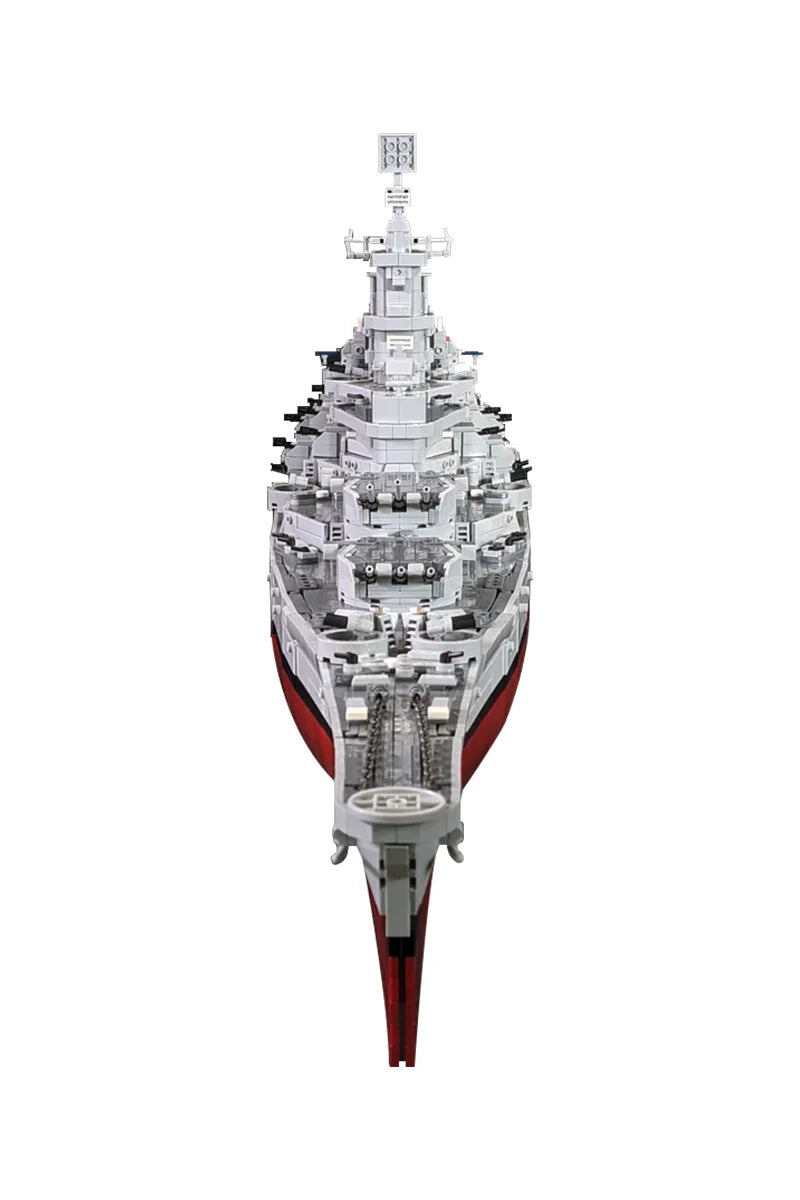 MOC USS Iowa BB-61 Battleship Building Blocks Model World War II Navy Military Battleship Bricks Assembly Toy Kids Birthday Gift
