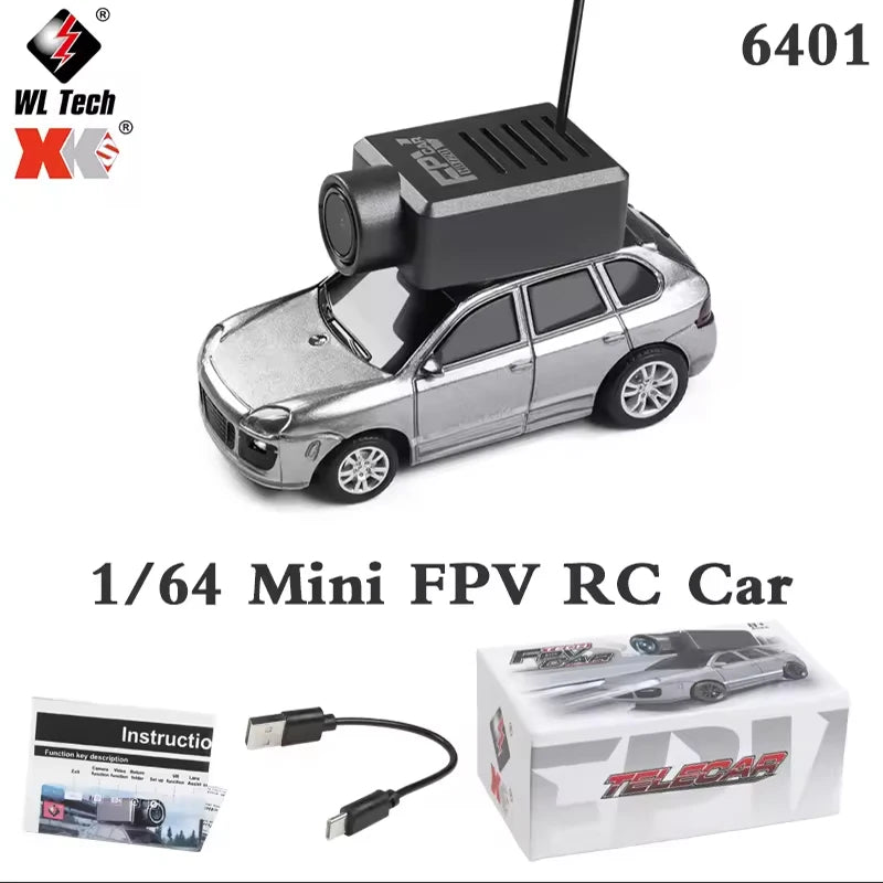 WLtoys 6401 Mini RC-Autos 1:64 mit 720P FPV-Kamera, WLAN-App-Steuerung, 2,4G-Fernbedienung, Kamera, Autos, Spielzeug für Kinder und Erwachsene