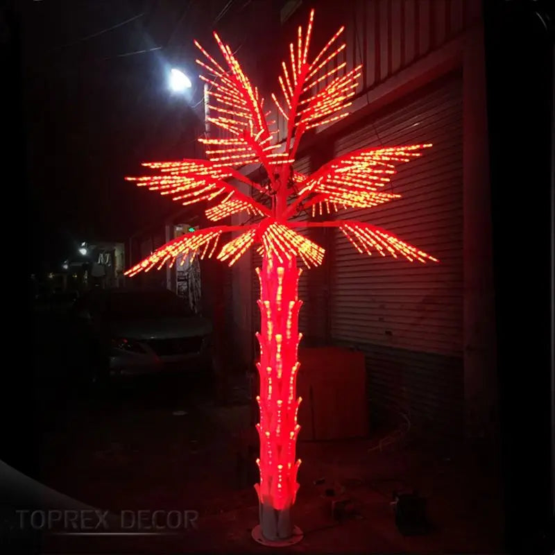 Търговска външна водоустойчива 3-метрова LED палмова лампа, празнична декоративна 12-футова естествена LED светлина, променяща се светлина, палми