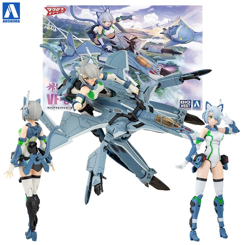 Aoshima V.F.G. Macross Delta VF-31A Kairos SP Action Figures Collectible Mecha Girl Plastic Model Kit