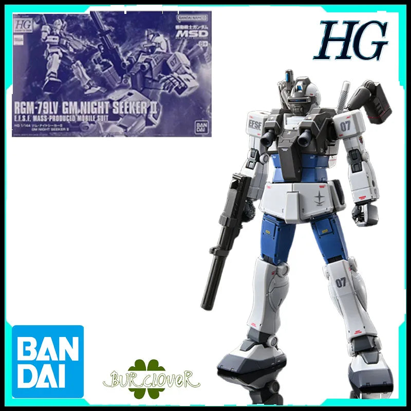 Bandai Genuin HG Jim Night Patrol II RGM-79LV 1/144 Anime Action Figure Assembly Model ToysGifts For Children Complete Set