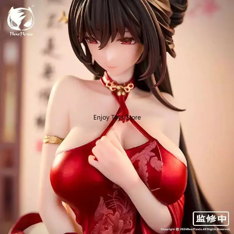 In Stock Bear Panda Chinese Style Series Falling Red Temperature Sensitive Paint 1/6 Figure Anniversary Model