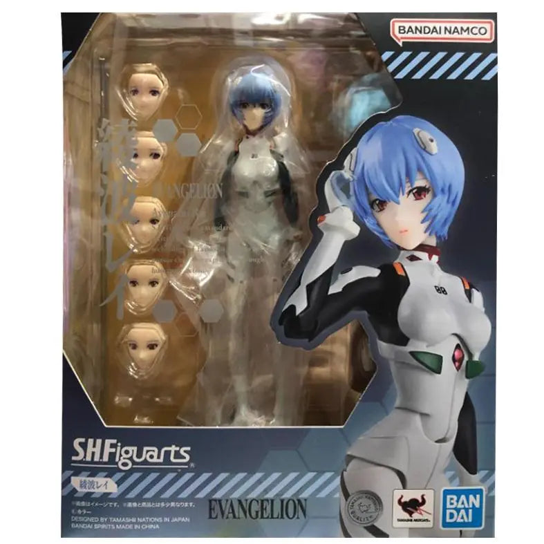 Bandai NEON GENESIS EVANGELION Anime Figure SHF Ayanami Rei Action Figure Toys for Kids Gift Collectible Model  Original