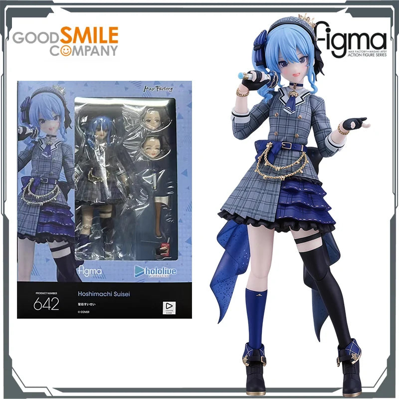 GSC Original Figma  Hololive Hoshimachi Suisei Anime Action Figures Toys for Boys Christmas Gift Collectible Model Ornaments