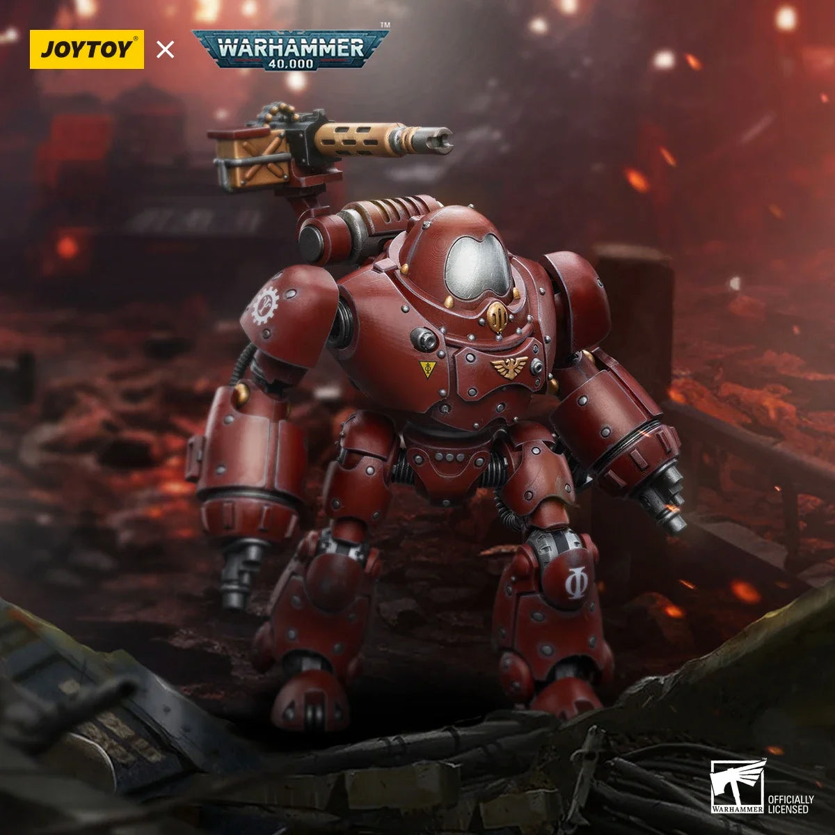 JOYTOY Warhammer 40k 1/18 Action Figures Mecha Anime 24cm Adeptus Mechanicus Kastelan Robot with Heavy Phosphor Blaste Model Toy