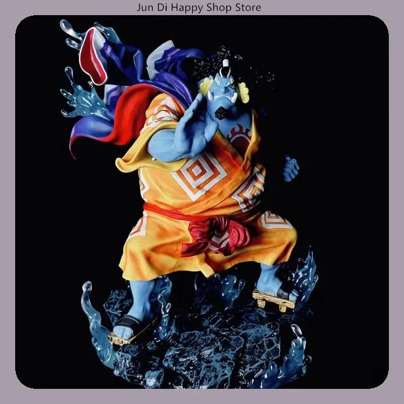 31cm One Piece Jinbe Anime Action Figure Model Statue Boys Collection Attack Posture Desktop Decoration Toy