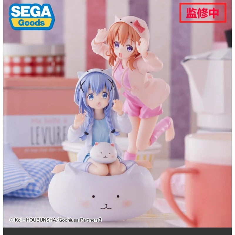 SEGA Genuine Is The Order A Rabbit? Anime Figure Kafuu Chino Kirima Syaro Hoto Kokoa Action Toys for Kids Gift Collectible Model