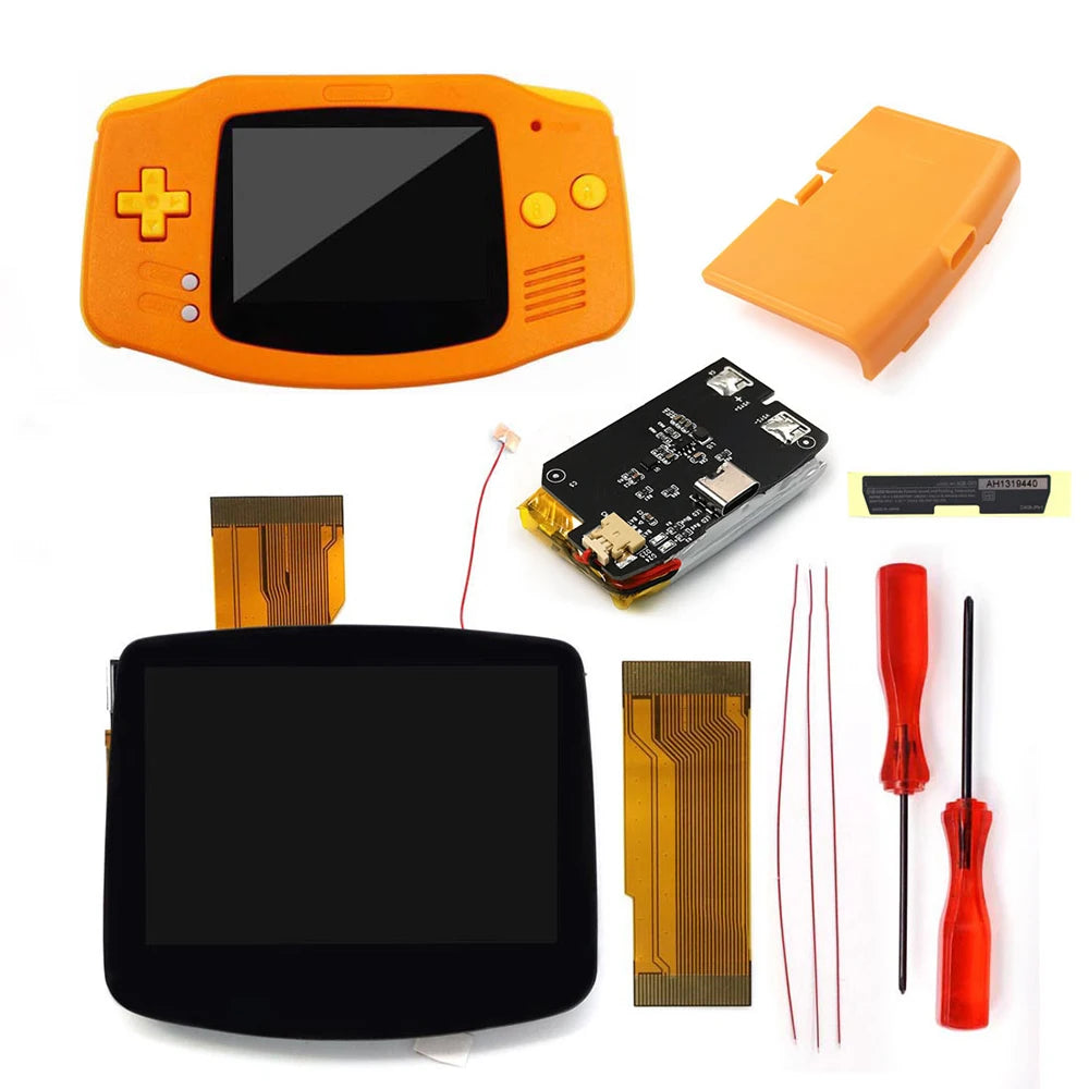 GBA V5 Laminated IPS LCD Backlight KIT Built-In Rechargeable 1800mAh Lithium Battery Type-c Port For Gameboy Adavance GBA Shell