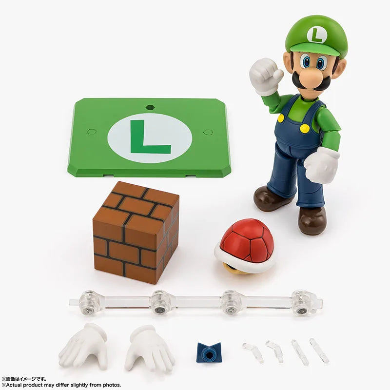 In Stock Genuine Bandai Super Mario Model Kit SHF Luigi Anime Action Figure Collection Finished Model Boys Toys Birthday Gifts