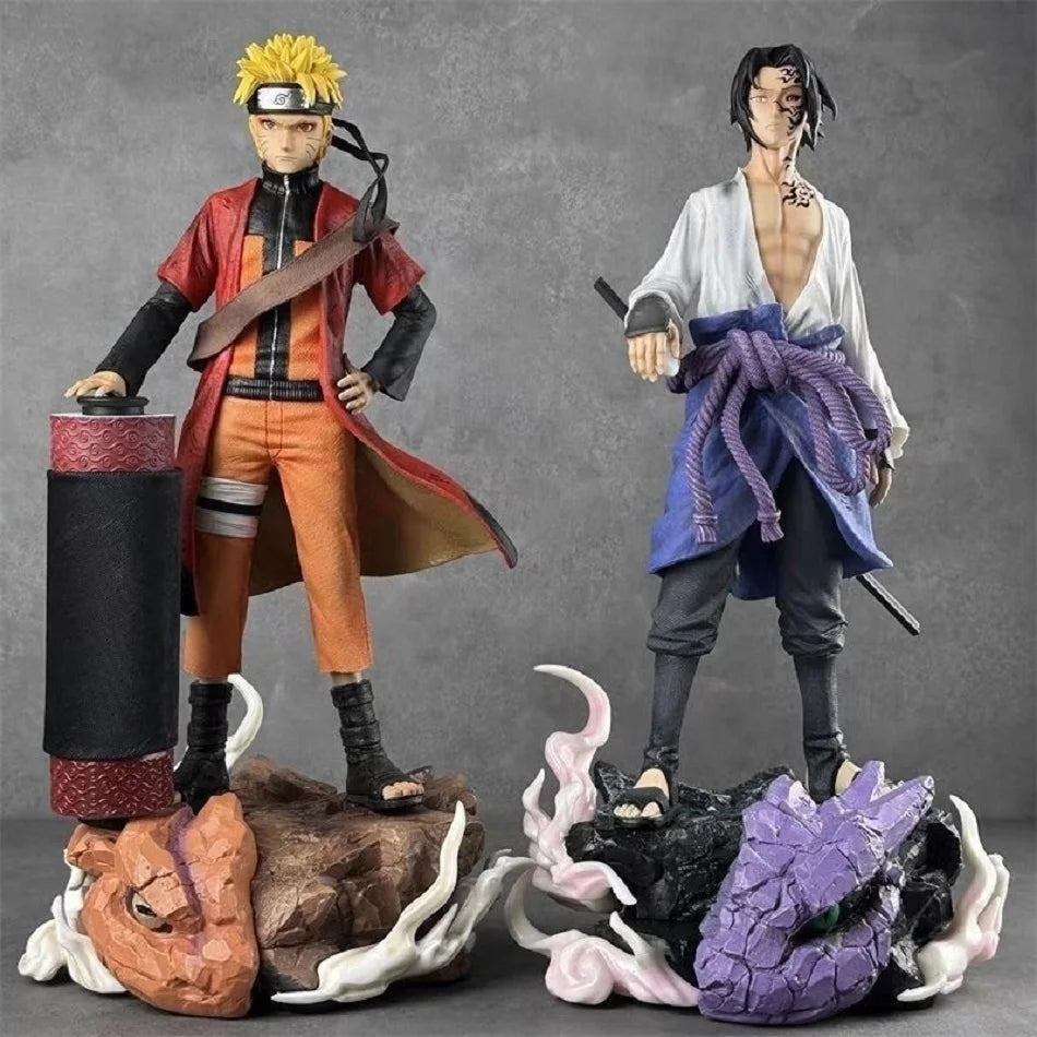 26cm Naruto NARUTO Anime Figure Uchiha Sasuke Uzumaki Naruto Ninjas Gk Gifts Action Figure Model Statues Collections Toys Gifts