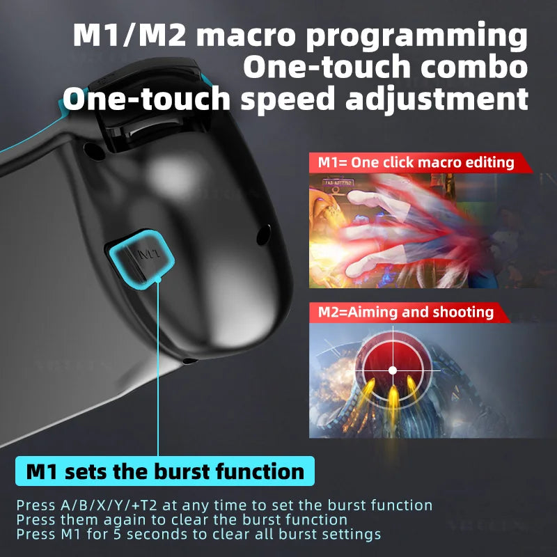 Stretchable Mobile Controller For ios Andriod Phone Pubg Cod Gamepad For Switch Oled Console Control Joystick with Macro