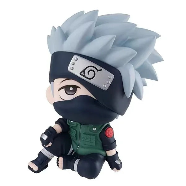 8cm Anime Sitting Naruto Kakasi Sasuke Animation PVC Plastic Model Collection For Fans Japan Figure Toys Christmas Gifts