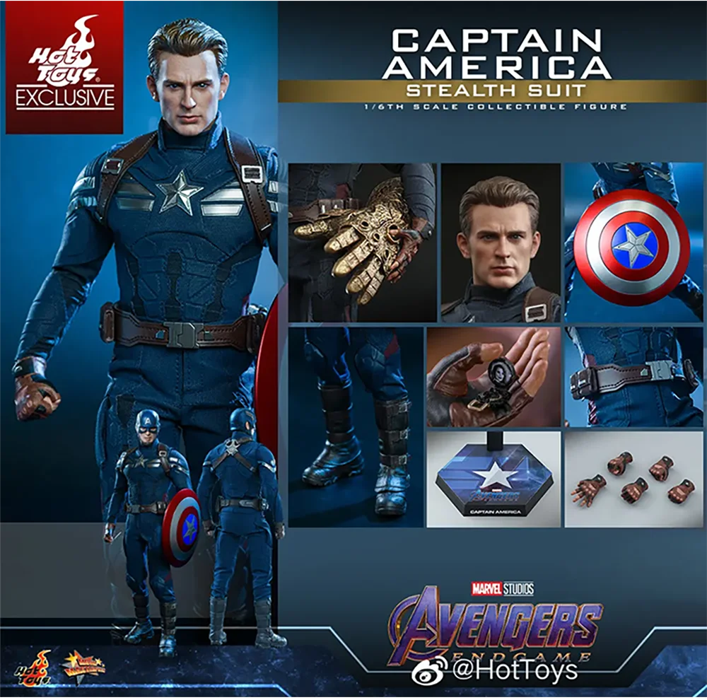 Original HOTTOYS 1/6 MMS607 Avengers 4 Endgame Captain America Tracking Battle Suit Collection Model Action Figure Toy 12 inches