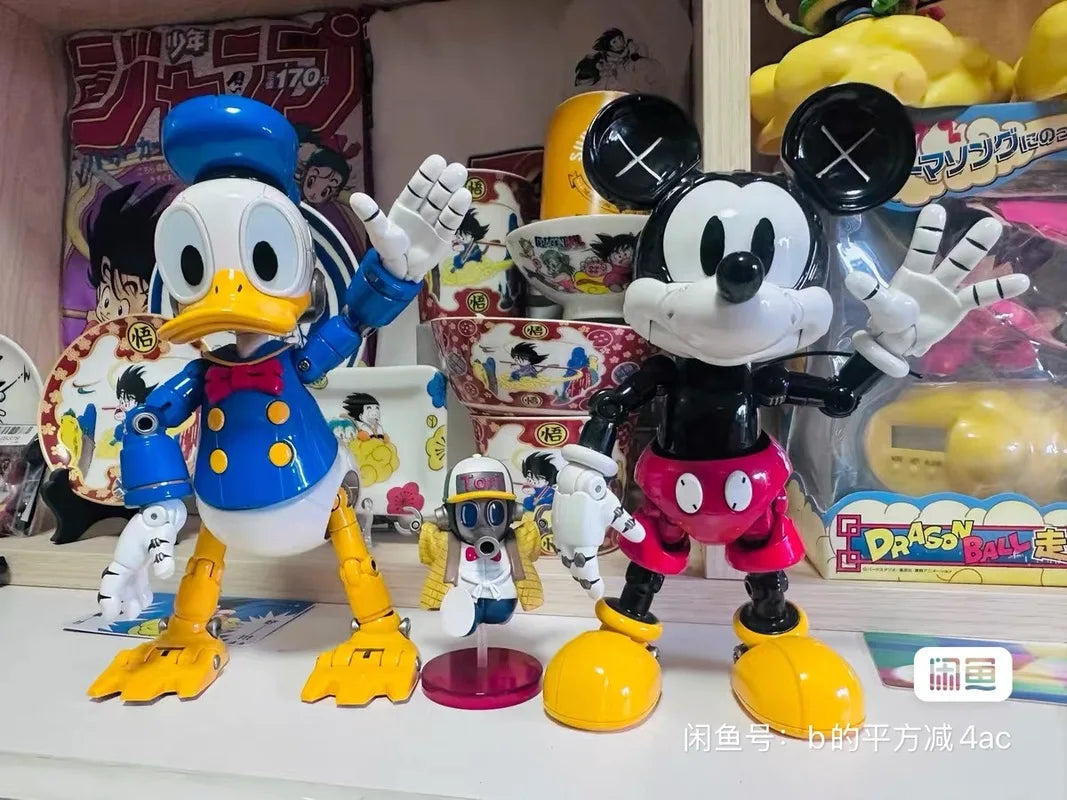 Original BLITZWAY Disney Pinocchio Alloy Movable Mechanical Goofy Action Figure Collectible Mickey Model  Led Eyes Birthday Gift