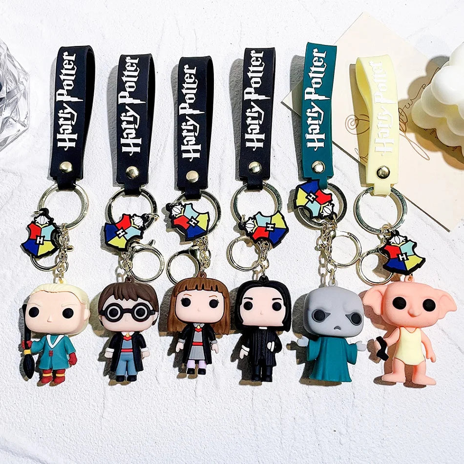 1-7pcs New Hot Harri Potter Cartoon Characters Action Figures Q Version Desktop ornament model quentes presente Kids' Toys Gift