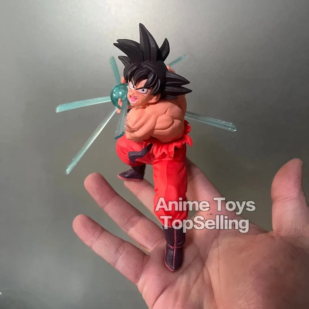 13.5cm Dragon Ball Z anime character Goku King Kai fist Kamehameha special effects PVC Action Figure Collection Decoration Toys