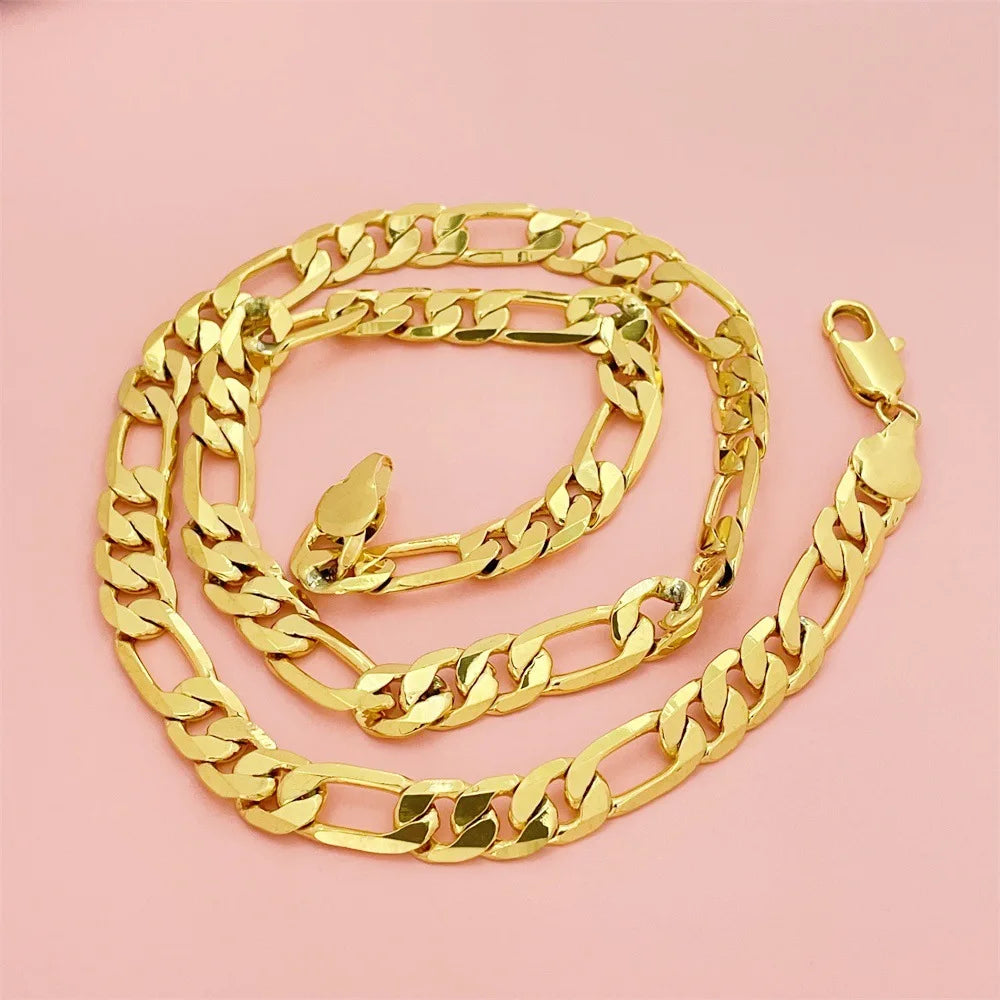 Luxus 24K 9999 Reines Gold reales gold 10MM drei als eine männer und frauen geometrische halskette