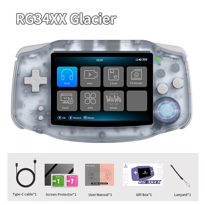 ANBERNIC RG34XX Retro Handheld Game Console 3.4” IPS Linux 64-bit 3500mAh Video Gaming Player Supports Streaming WIFI Bluetooth