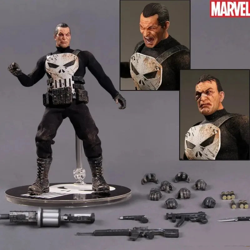 Marvel 1/12 Mezco Ant Punisher Sdcc Cloth Movable 6-Inch Figure Doll Hand-Made Model White Penalty Uncle Skull Carving Gift