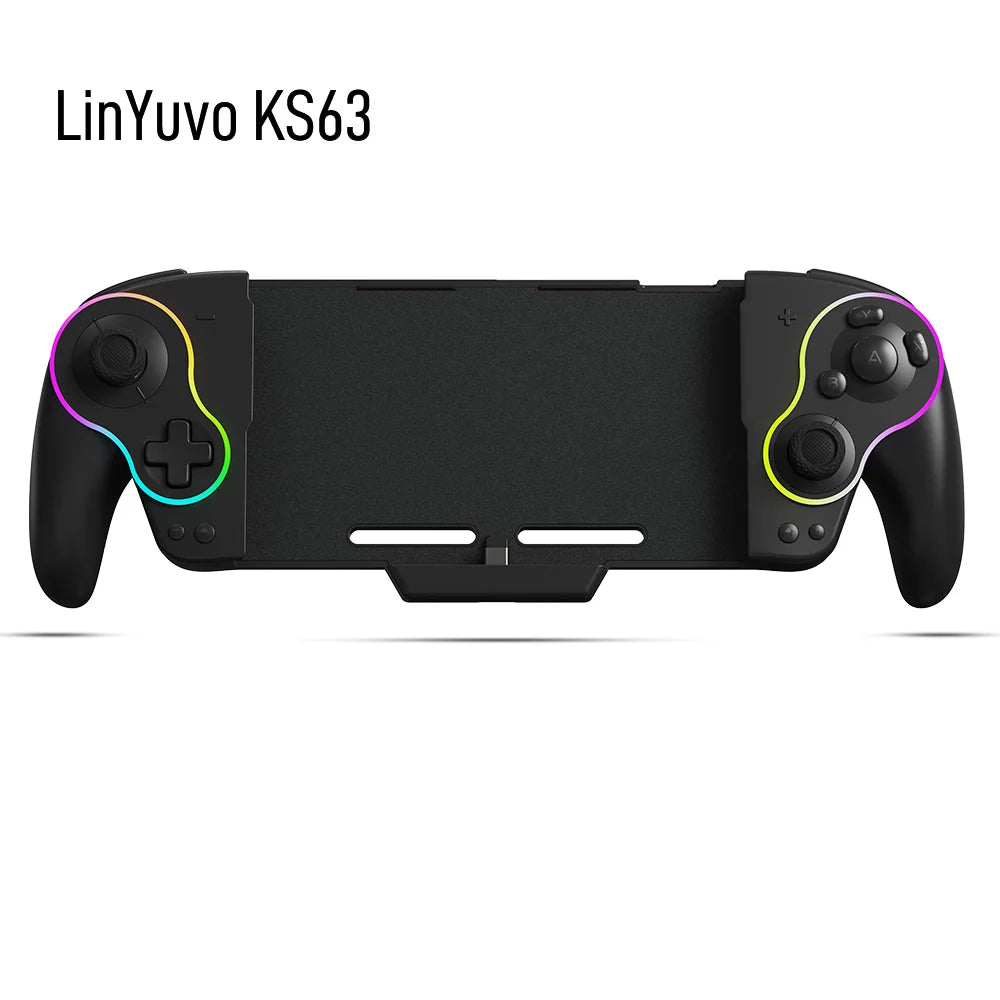 LinYuvo KS63 RGB Wireless Controller Gamepad für Switch &amp; Switch OLED, Retro GameCube Turbo Gaming Pad mit Zurück-Taste