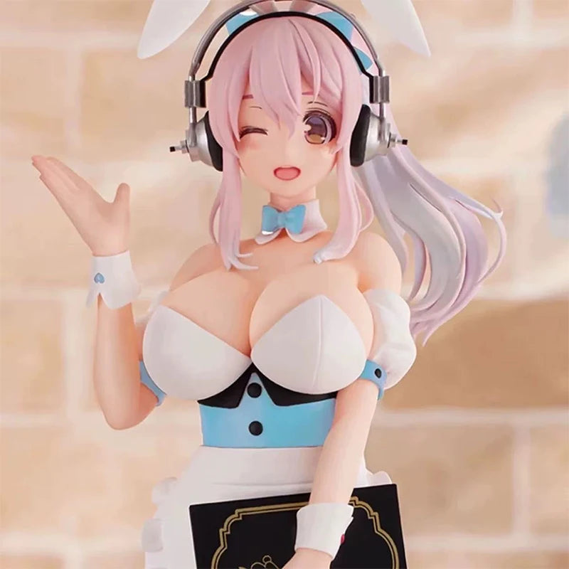 Original In Stock FuRyu BiCute Bunnies Figure SUPER SONICO Food and Beverage Server (Light Blue Style) Model Toys Collection