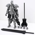 9L3D Lucky13 Silver Armor Knight Action Figure Dummy13 with TripleWeapon T13 Multi-Jointed 3D Printed Collectible Toy Titan13