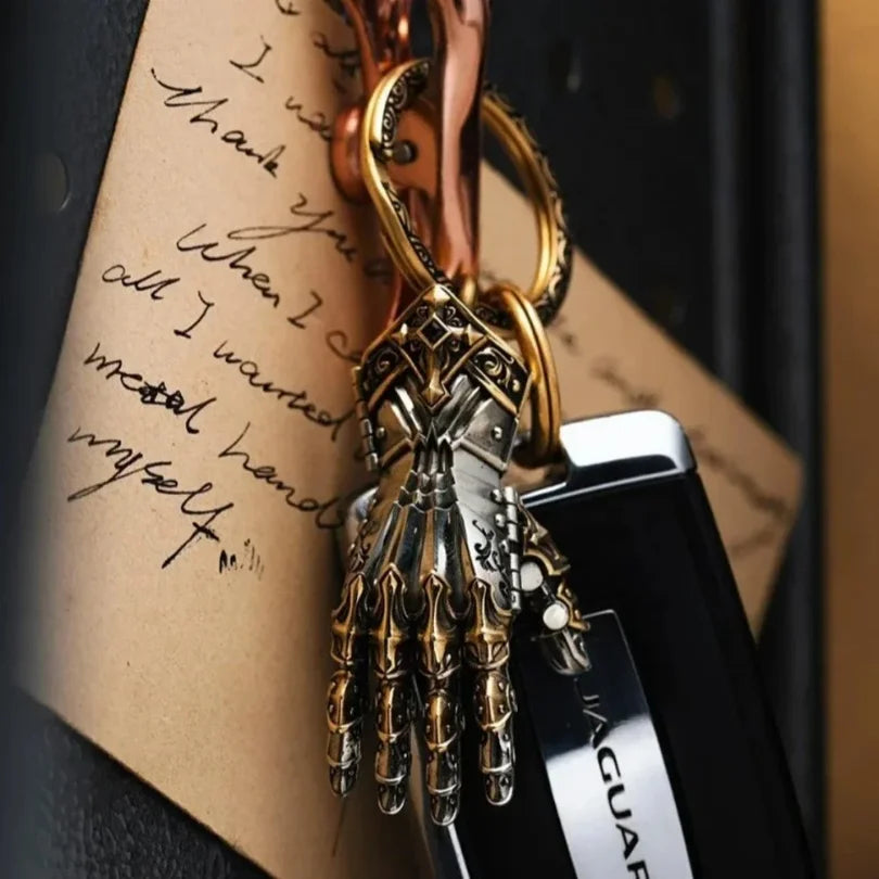 Robot Hand Charm Pendant For Men Unique  Gift Vintage Bionic Hand With Chain Movable Finger Joints Ornament