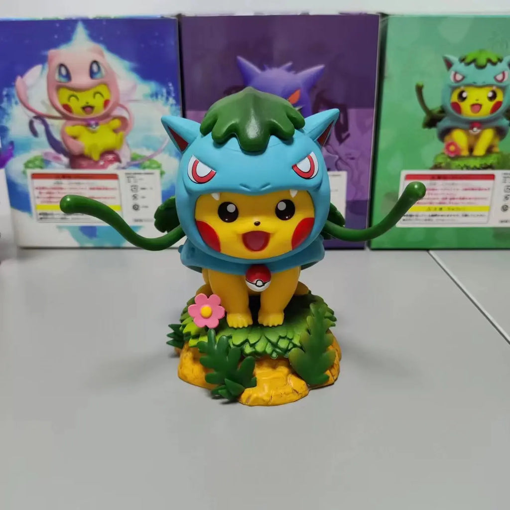 Anime Pokemon 12CM Pikachu Cosplay Action Figure Mini Q Cute Cartoon PVC Model Toys Children Gifts