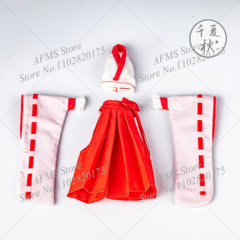 Mobile Suit Girl im Maßstab 1/12, Kimono, Hexenuniform, rückenfreie Weste, Oberteile, Faltenrock-Set für 6-Zoll-Actionfigurenkörper von Soldatinnen